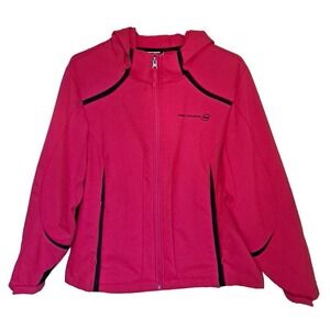 Free Country Womens XL Softshell Jacket Hooded Full Zip Fleece Lined Magenta
